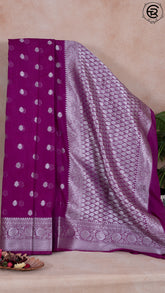 Lollipop Violet Semi Georgette Banarasi Warm Silk Saree